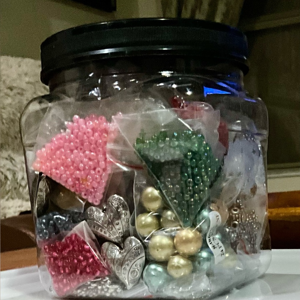 Jewelry Making Supplies- 2 lbs+ Beads, Findings, Pendants, Charms
